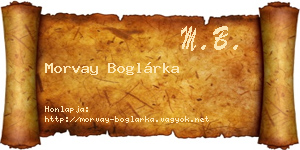 Morvay Boglárka névjegykártya